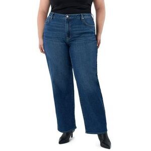 Seven7 Women's High Rise Loose Straight Leg Jeans - Medium Wash Size 16 NWT